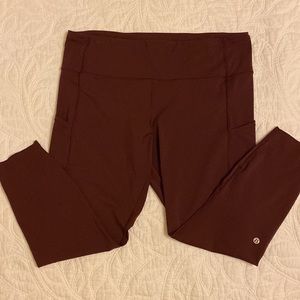 lululemon athletica Maroon Leggings with Side Pockets